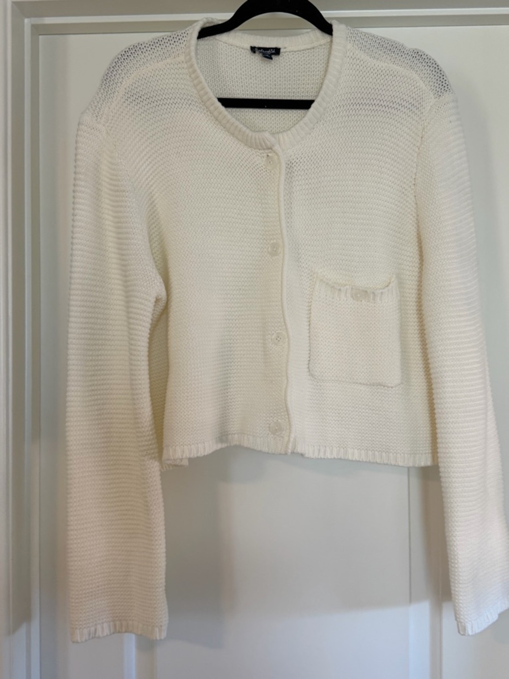 Splendid Cream Knit Button-Front Cardigan